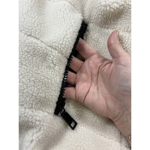 Rebecca Minkoff Reversible Puffer Vest Black Cream Faux Leather Sheepskin XXL - Picture 10 of 13